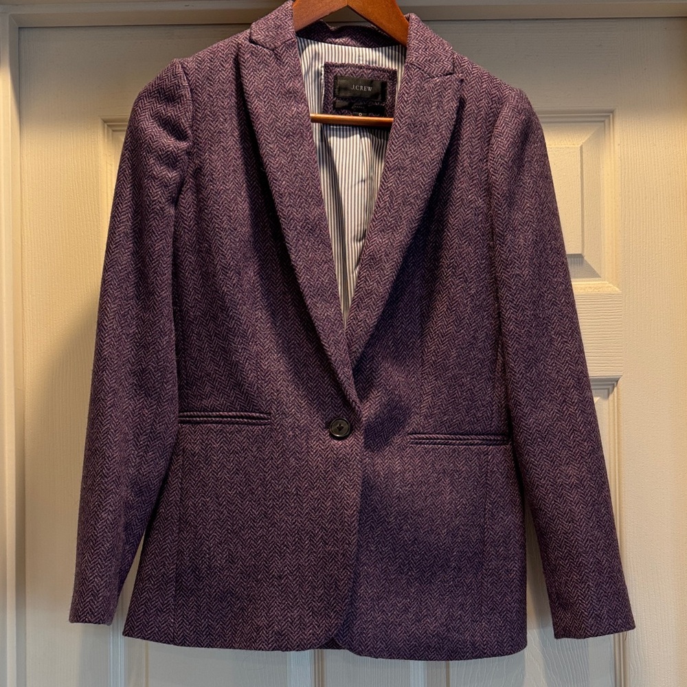 J.Crew Parke Women's Purple Blazer in Herringbone